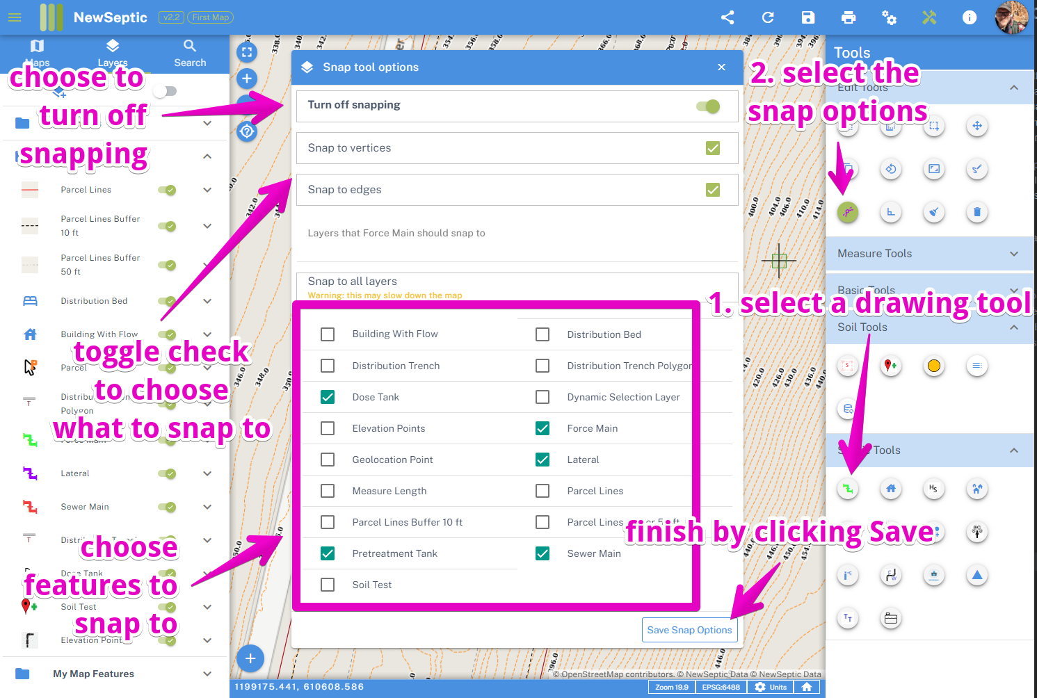 Snap Options Dialog